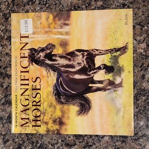 MAGNIFICANT HORSES full page each month 18 month calendar new sealed July 2023-D